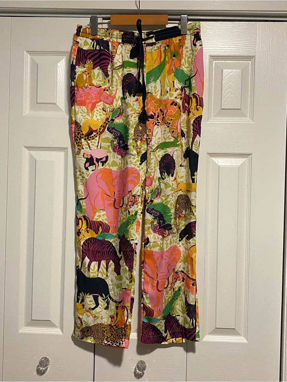 J. Crew Drapy Wide-Leg Pant in Animal Safari Print Multi-Colour Size 10